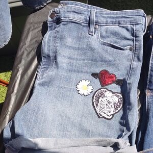 Blue Shorts Decorative Patches